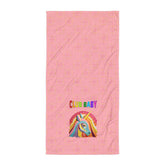 Close-up of the colorful Pixie Dust Premium Bath Towel, ideal for a magical bathroom setting.
